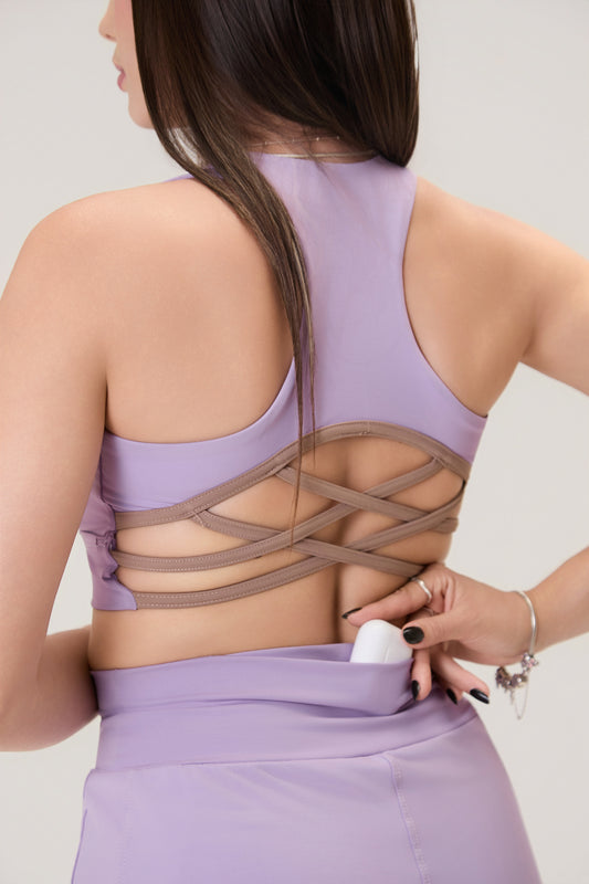 Conjunto Hype Duo Color Lilás (Short + Top)