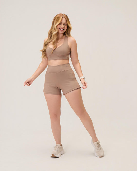Conjunto Hype Duo Color Bege (Short + Top)